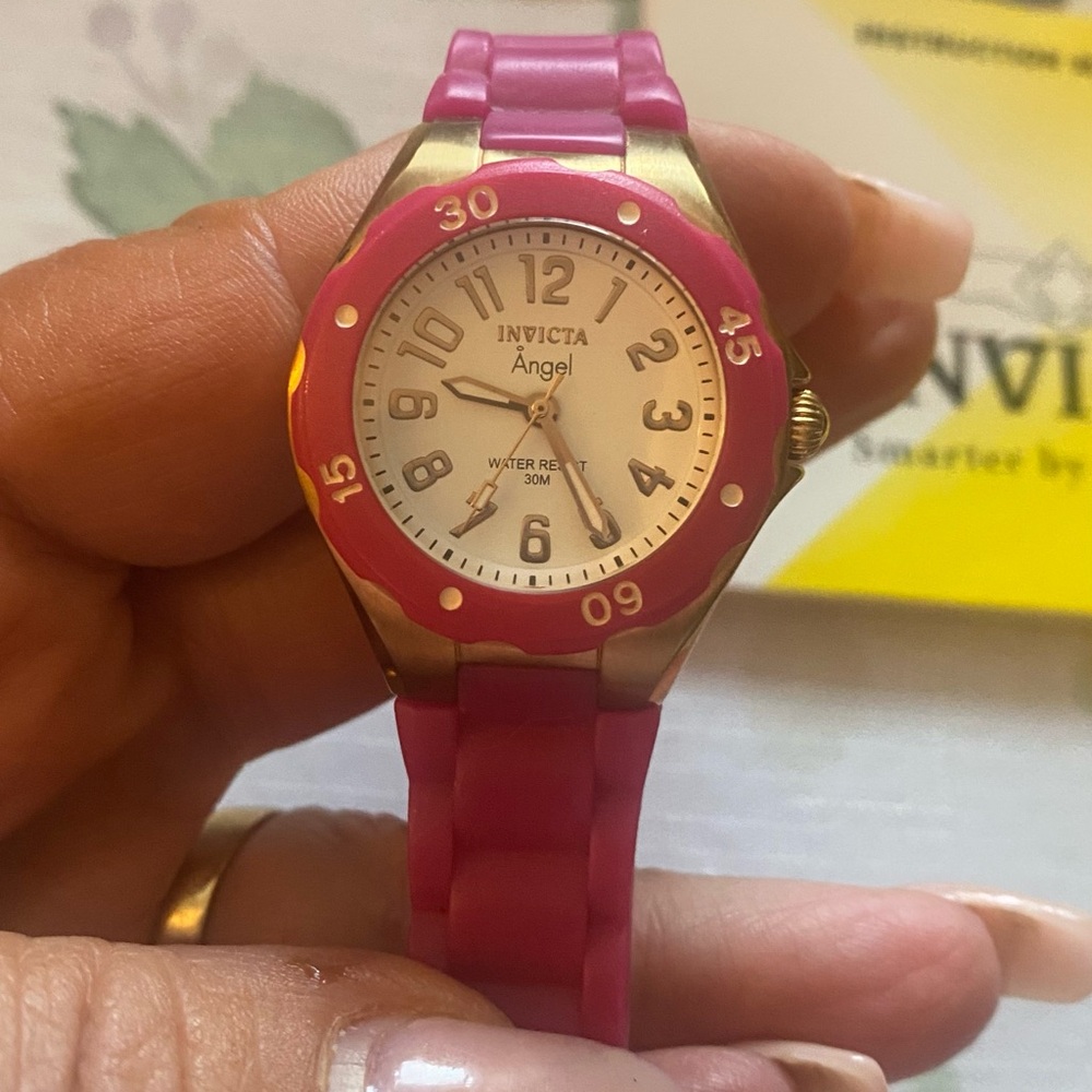 Invicta Angel Watch gold and dark pink